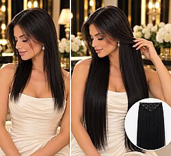 8 Adet Siyah 60 cm Kampanyalı ÇıtÇıt Saç Takımı