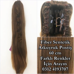 Canlı Karamel Fiber Sentetik Tokalı Postiş - 5