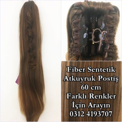 Canlı Karamel Fiber Sentetik Tokalı Postiş - 5