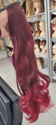 Canlı Kızıl Ombreli Sentetik Saç Tokalı Atkuyruk Postiş - 3