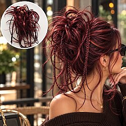 Canlı Kızıl Örgülü Model Hazır Topuz Tokası