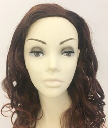Çikolata Kahvesi Uzun Dalgalı Taraklı Model Sentetik Yarım Peruk - 5