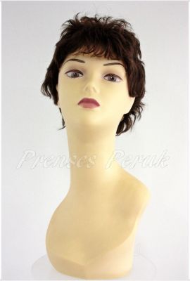 Doğal Saç Peruk Kahve Renk Kısa Boy - 2