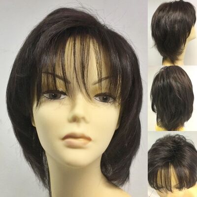 İnce İşçilik Doğal Kesim Gerçek Saç Peruk Modeli - 1