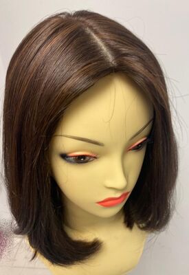 Işıltılı Kahve Doğal Saç Uzun Medikal Alopesi Peruk - 2
