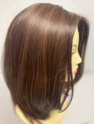 Işıltılı Kahve Doğal Saç Uzun Medikal Alopesi Peruk - 4