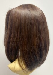 Işıltılı Kahve Doğal Saç Uzun Medikal Alopesi Peruk - 8