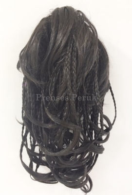 Kestane Renk Örgülü Model Postiş - 2