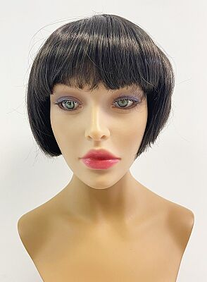 Kısa Küt Model Kahküllü Sentetik Peruk  - 1