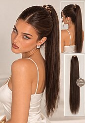 Koyu Kahve Kıvrımlı Doğal Atkuyruk Modeli