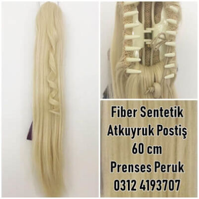 Platin Sarısı Kanekalon 60 cm Postiş - 5