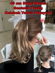 Röfleli 40 cm Doğal Model Sentetik Postiş - 3