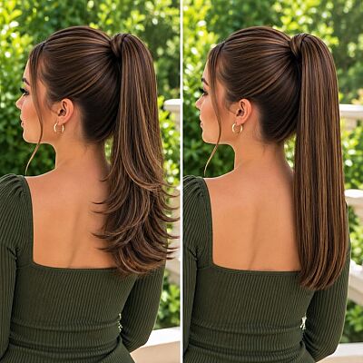 Sentetik Postiş 50 cm Hem Düz Hem Katlı Kullanılır - 1