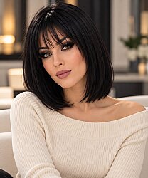 Siyah Doğal Saç Gür Model Peruk