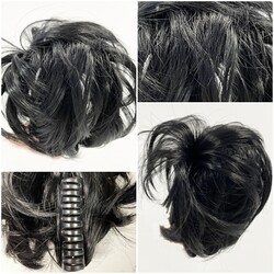 Siyah Renk Düz Model Hazır Telli Topuz - 4