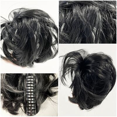 Siyah Renk Düz Model Hazır Telli Topuz - 4